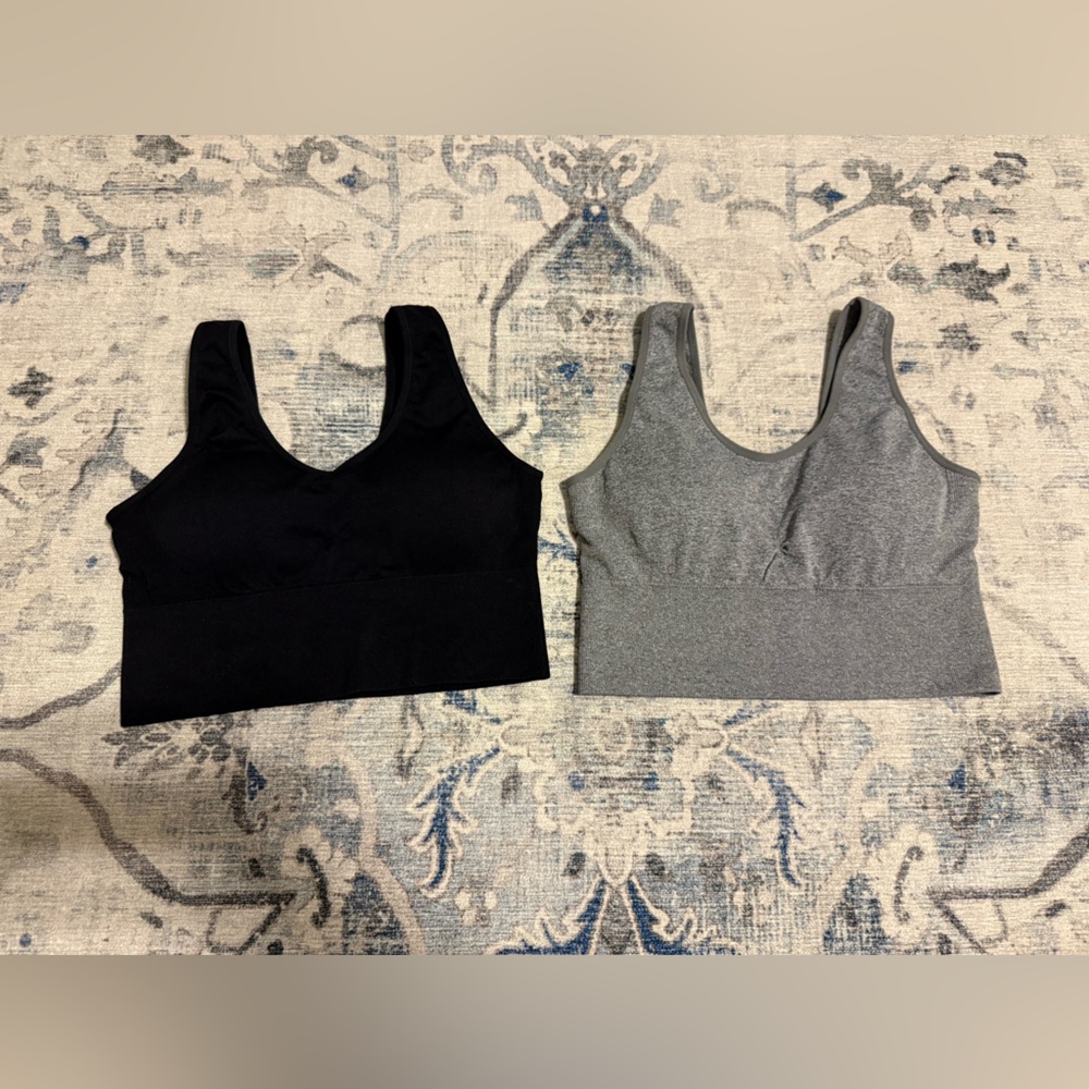 Black and Gray Sports Bras